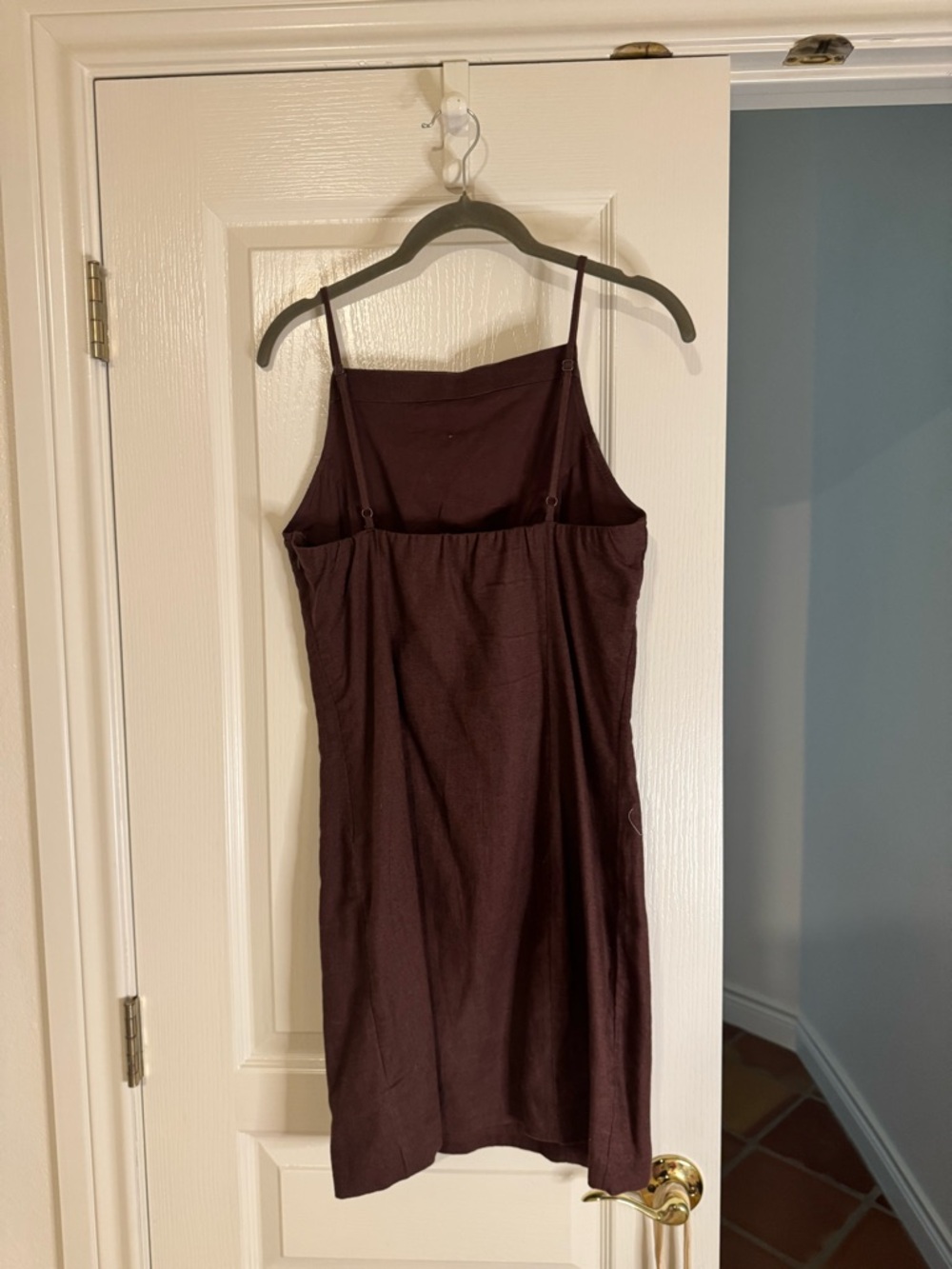 Abercrombie Linen-Blend Boatneck Low Back Mini Dress Size Small Tall - Picture 4 of 9